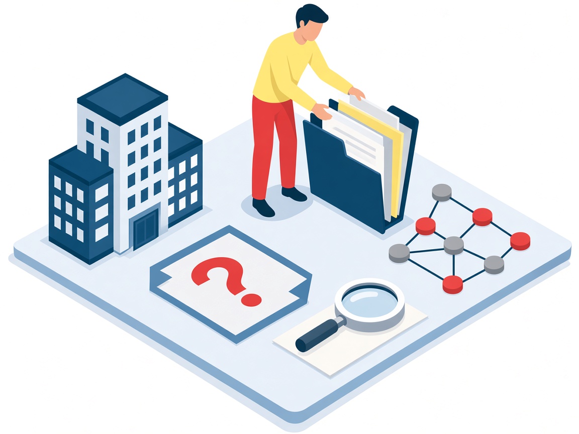 Company facts, questions, case files and connected pages being organised